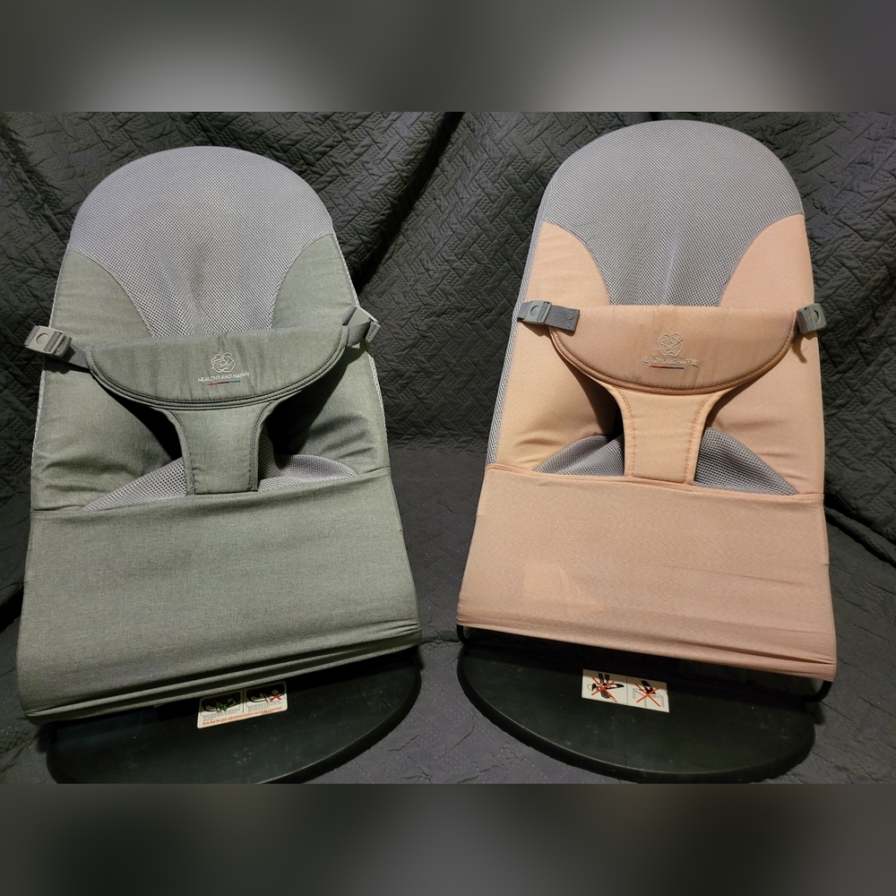 Baby Bouncers in Gray and Pink